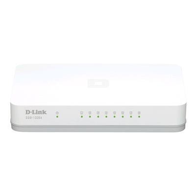 D-Link DGS-1008A 8 Port Gigabit Desktop Switch  - Plastic Housing