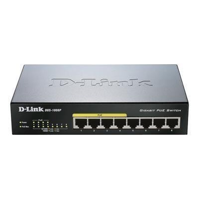 D-Link DGS-1008P 8-Port Gigabit Unmanaged Switch ( Metal Housing ) - with First 4 Ports POE Protocol