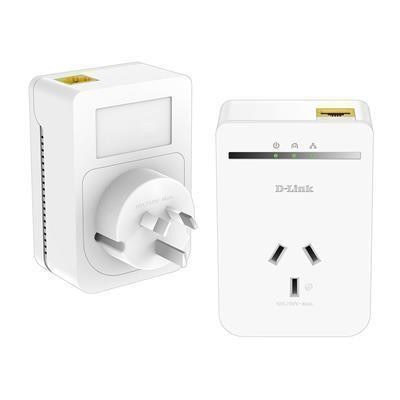 D-Link DHP-P309AV Starter Twin pack 2x 500Mbps Powerline Mini Network Adapters , with AC Pass-through