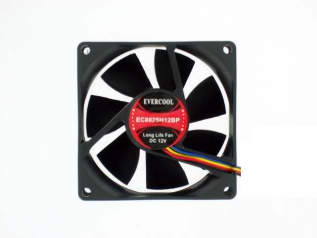 EVERCOOL DC fAN EC8025 80CM 12V 3-PIN with 4 Pin converter