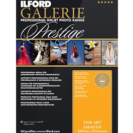 ILFORD 2002404 Fine Art Smooth 220gsm Sheets A3+ (32.9x48.3)