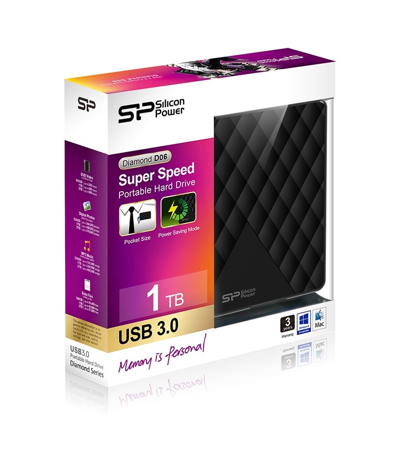 Silicon Power Diamond D06 1TB Portable HDD 2.5inch