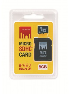 Strontium 8GB Micro SDHC card with Adapter Class 4