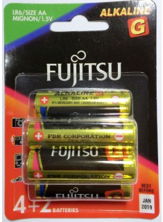 Fujitsu G Alkaline AA 6Pack Battery