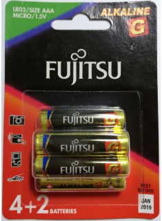 Fujitsu G Alkaline AAA 6Pack Battery
