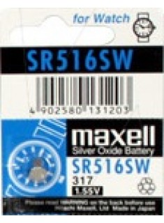 MAXELL 317 (SR516SW) 1.55V MICRO SILVER OXIDE BATTERY